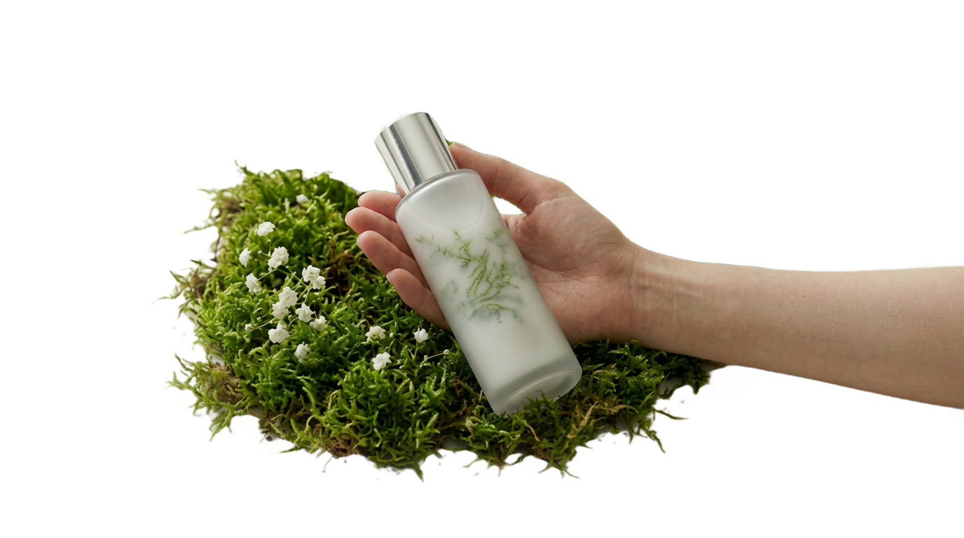 Verdéa transparent can held over moss