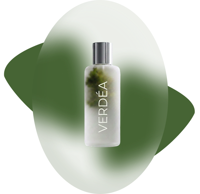 Verdéa transparent can on a stone pedestal